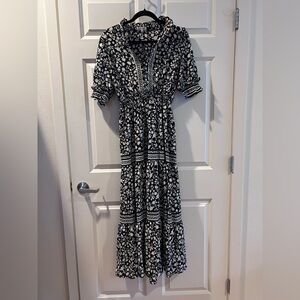 Max Studio Black and White Floral Maxi Dress